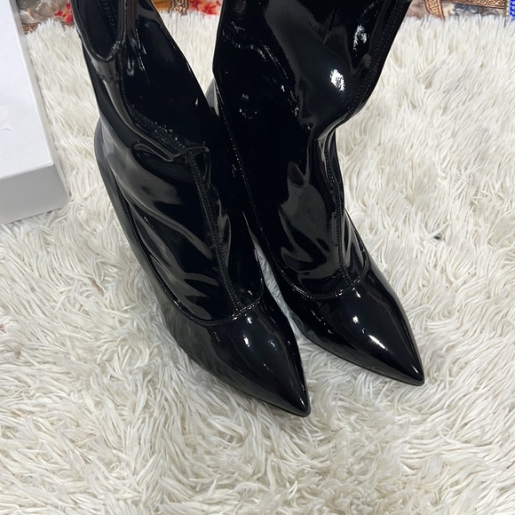 MOSCHINO  Black Wedge Ankle Boots - Picture 5 of 13